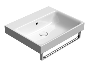 NUBES 60X50 - Rectangular ceramic washbasin with towel rail by GSI ceramica - view 2